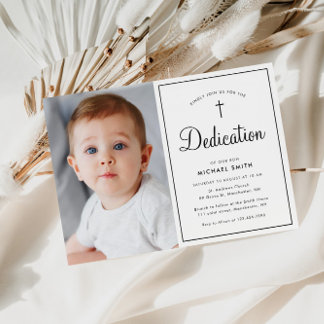 modern frame photo Dedication invitation