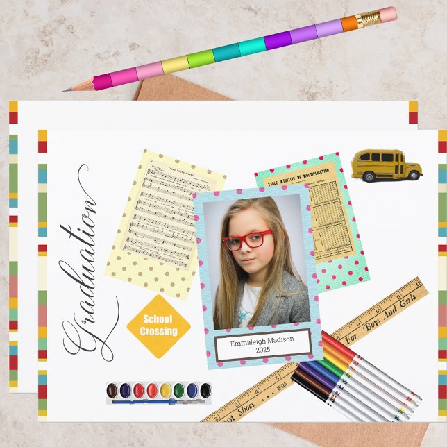 Modern Frame Photo Elementary Graduation Invitation (Creator Uploaded)