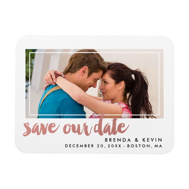 Modern Frame | Photo Save the Date Magnet (Horizontal)