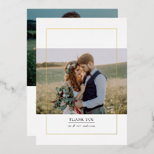 Modern Frame Photo Wedding Thank You Card