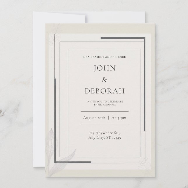 Modern Frame Wedding Invitation (Front)