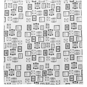 Modern Framed Black White Daily Quotes Pattern Shower Curtain