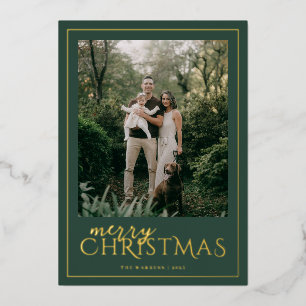 Modern Framed Merry Christmas Photo Collage