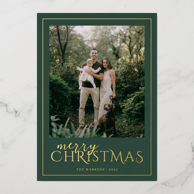Modern Framed Merry Christmas Photo Collage (Front)
