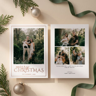 Modern Framed Merry Christmas Photo Collage