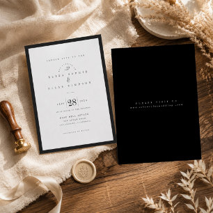 Modern Framed Minimalist Wedding Invitation