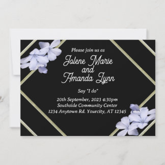 Modern Framed Wildflowers Wedding Invitations