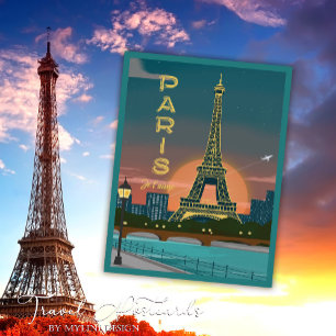 Modern France Paris je t'aime  Eiffel Tower Travel Postcard