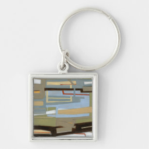 Modern Free Expression Painting by Norman Wyatt Key Ring