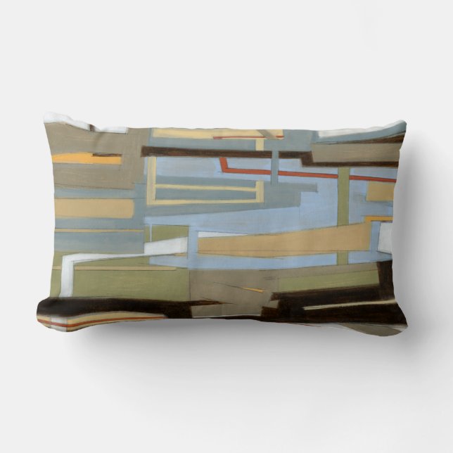 Modern Free Expression Painting by Norman Wyatt Lumbar Cushion (Front)