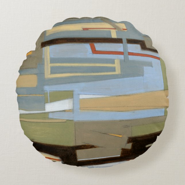 Modern Free Expression Painting by Norman Wyatt Round Cushion (Front)