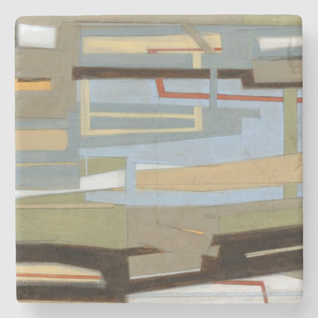 Modern Free Expression Painting by Norman Wyatt Stone Coaster (Front)