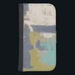 Modern Free Expression Painting Samsung S4 Wallet Case<br><div class="desc">This modern free expression painting was created by Megan Meagher. Purple,  light blue and white brush strokes lay over a background of light green. Get a copy of this print today!</div>