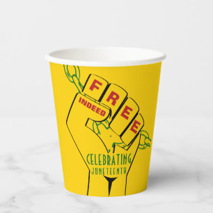 Modern Free Indeed Juneteenth Paper Cups