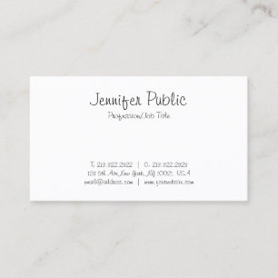 Modern Freehand Script Minimalist Beautiful Plain Business Card