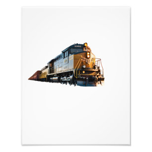 Modern Freight Train with Cargo Cars Photo Print
