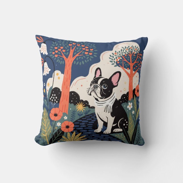 Modern French bulldog dog Cushion (Front)