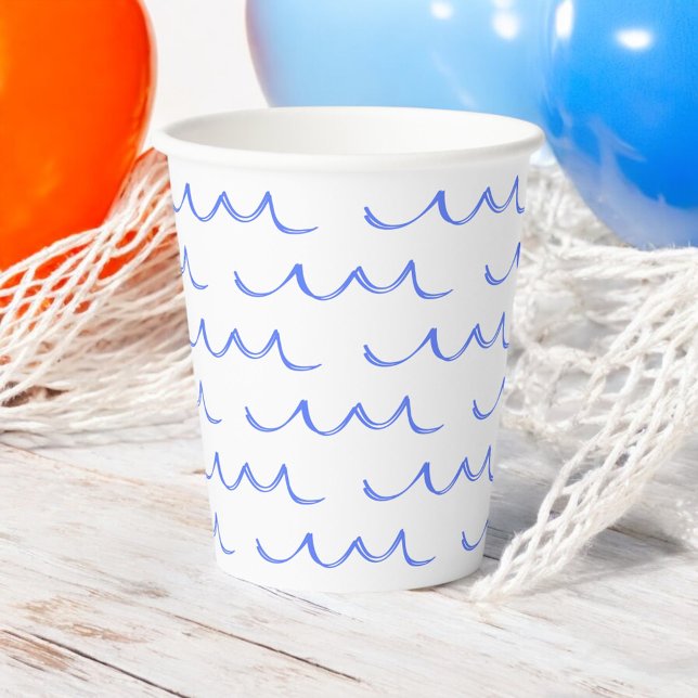 Modern French Waves Water Paper Cups (Creator Uploaded)