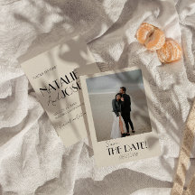 Modern French Whimsical Retro Photo Unique Wedding