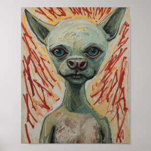 Modern Frenchie Expressionist Art Poster