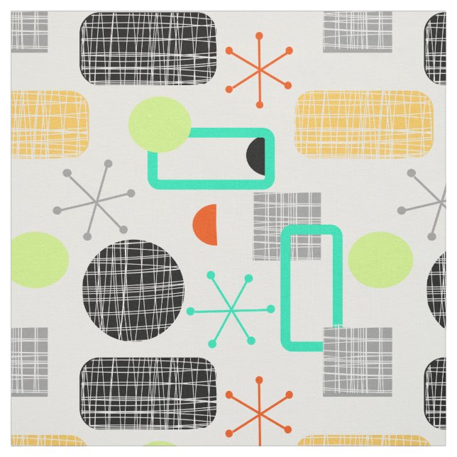 Modern Fresh Bright Geometric Pattern Fabric (Swatch)