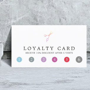 Modern Fresh Colourful Scissors HairStylist Loyalt Loyalty Card