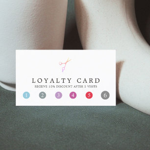 Modern Fresh Colourful Scissors HairStylist Loyalt Loyalty Card