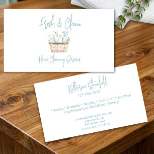Modern Fresh Custom House Cleaning Services Business Card
