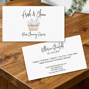 Modern Fresh Custom House Cleaning Services Business Card