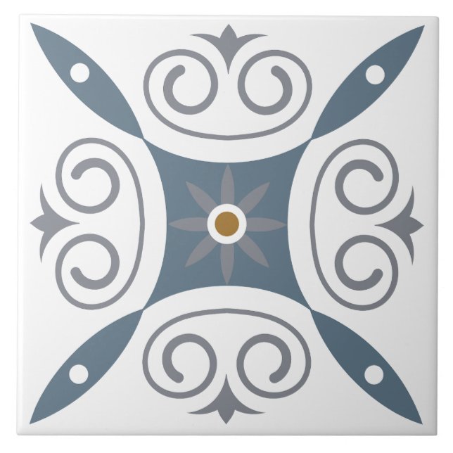 Modern fresh Italian white, grey interior design Tile (Front)