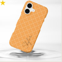 Modern Fresh Orange Circle Tiles Custom Name 