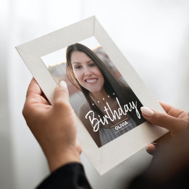 Modern friend birthday greeting replace photo post postcard (Creator Uploaded)