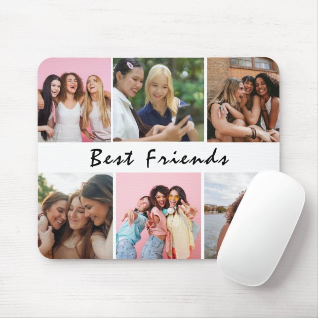 Modern Friend Collage Photos Simple Mouse Pad (With Mouse)