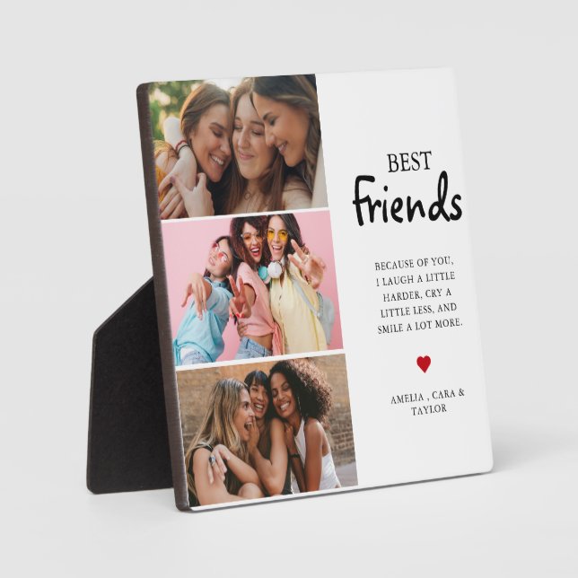 Modern Friend Collage Photos Simple Plaque (Front)