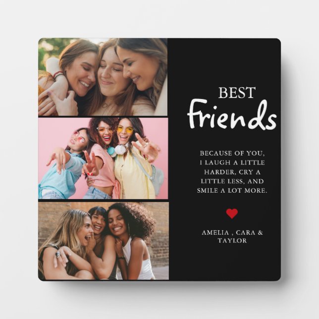 Modern Friend Collage Photos Simple Plaque (Front)