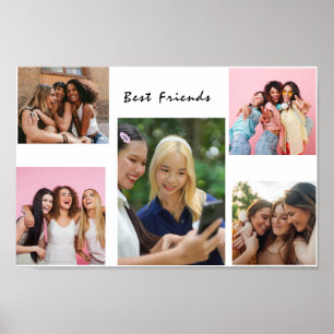 Modern Friend Collage Photos Simple Poster