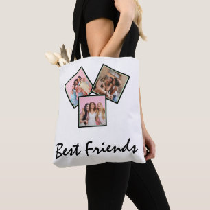 Modern Friend Collage Photos Simple Tote Bag