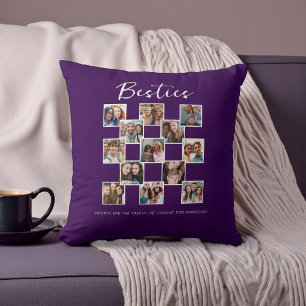 Modern Friend Memories Photo Collage Cushion