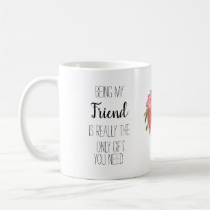 Modern, friend typography floral heart fun banter coffee mug