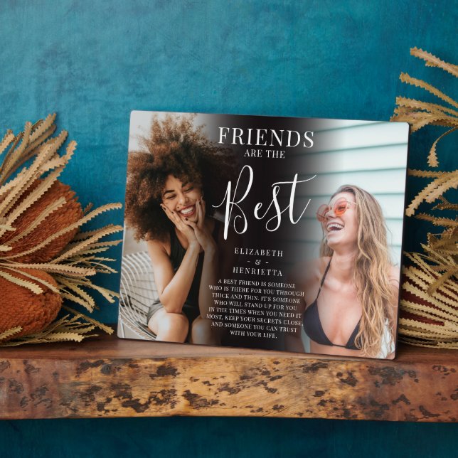 Modern 'FRIENDS' are the best Photo Keepsake Plaque (Side)