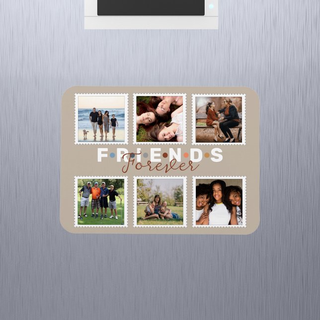 Modern Friends Forever Photo Collage Keepsake Magnet (Creator Uploaded)