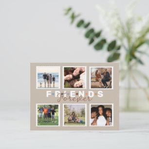 Modern Friends Forever Photo Collage Keepsake Postcard