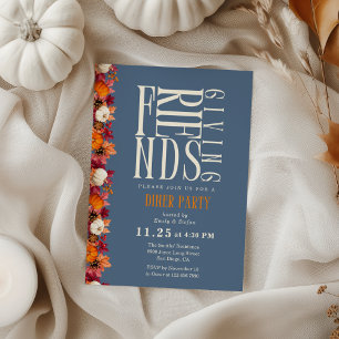 Modern Friendsgiving Dinner Floral Invitation