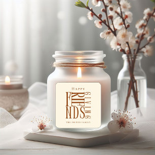 Modern Friendsgiving Fall Elegant   Square Sticker