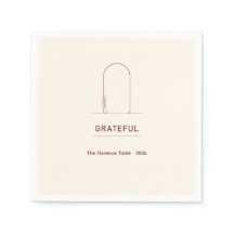 Modern Friendsgiving Grateful Paper Napkins