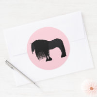 Modern Friesian Horse Illustration Pink