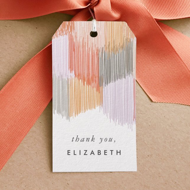 Modern Fringe Gift Tags (Modern fringe coral pink gift tag.)