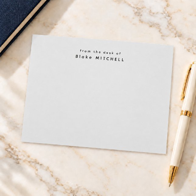 Modern From The Desk Of Monogram Grey Stationery Notepad (Creator Uploaded)