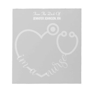 Modern From The Desk Of Nurse Stethoscope Name Notepad