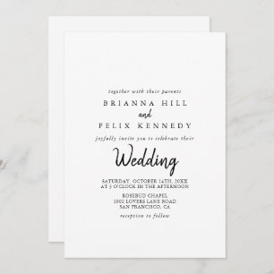 Modern Front & Back Wedding Invitation